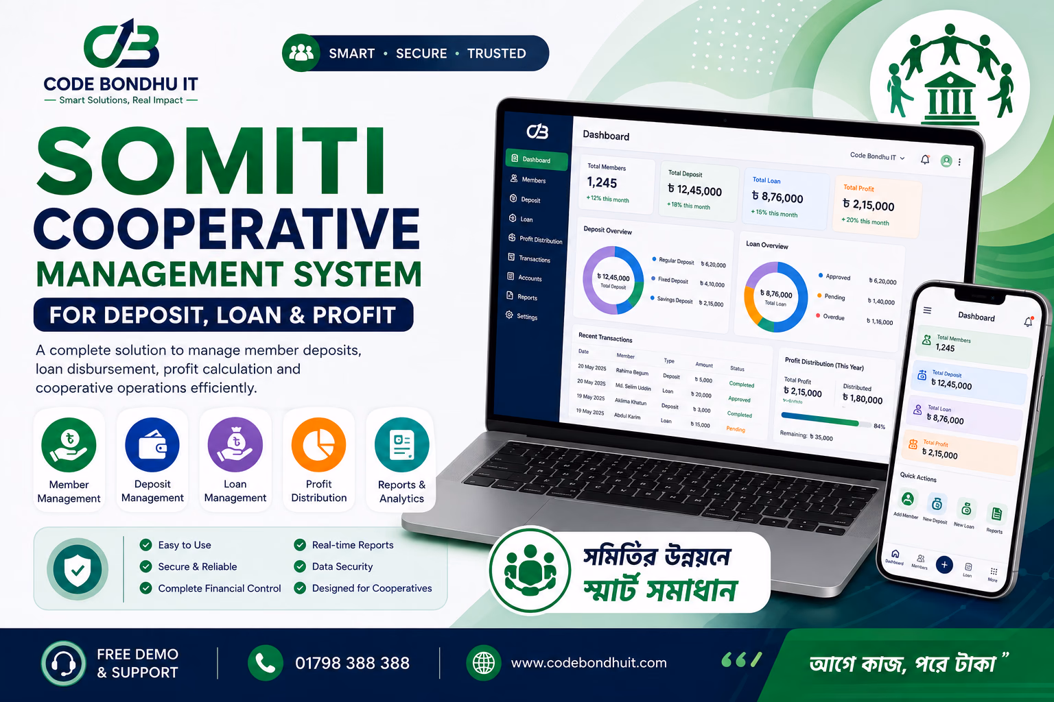 Somiti Cooperative Management System for Deposit, Loan & Profit — Case study software case study by Code Bondhu IT