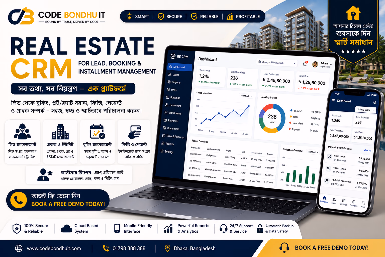 Real Estate CRM for Lead, Booking & Installment Management case study thumbnail
