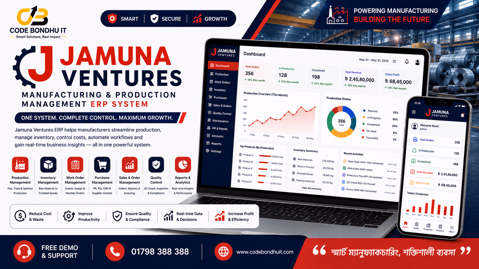 Jamuna Ventures Manufacturing & Production Management ERP System case study thumbnail