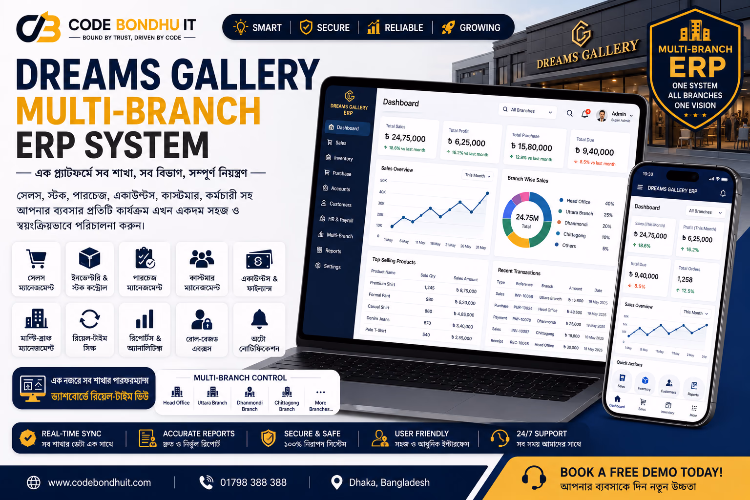 Dreams Gallery Multi-Branch ERP System