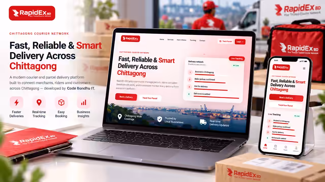 RapidEx BD Courier Parcel Delivery System for Booking, Tracking & Collection case study thumbnail
