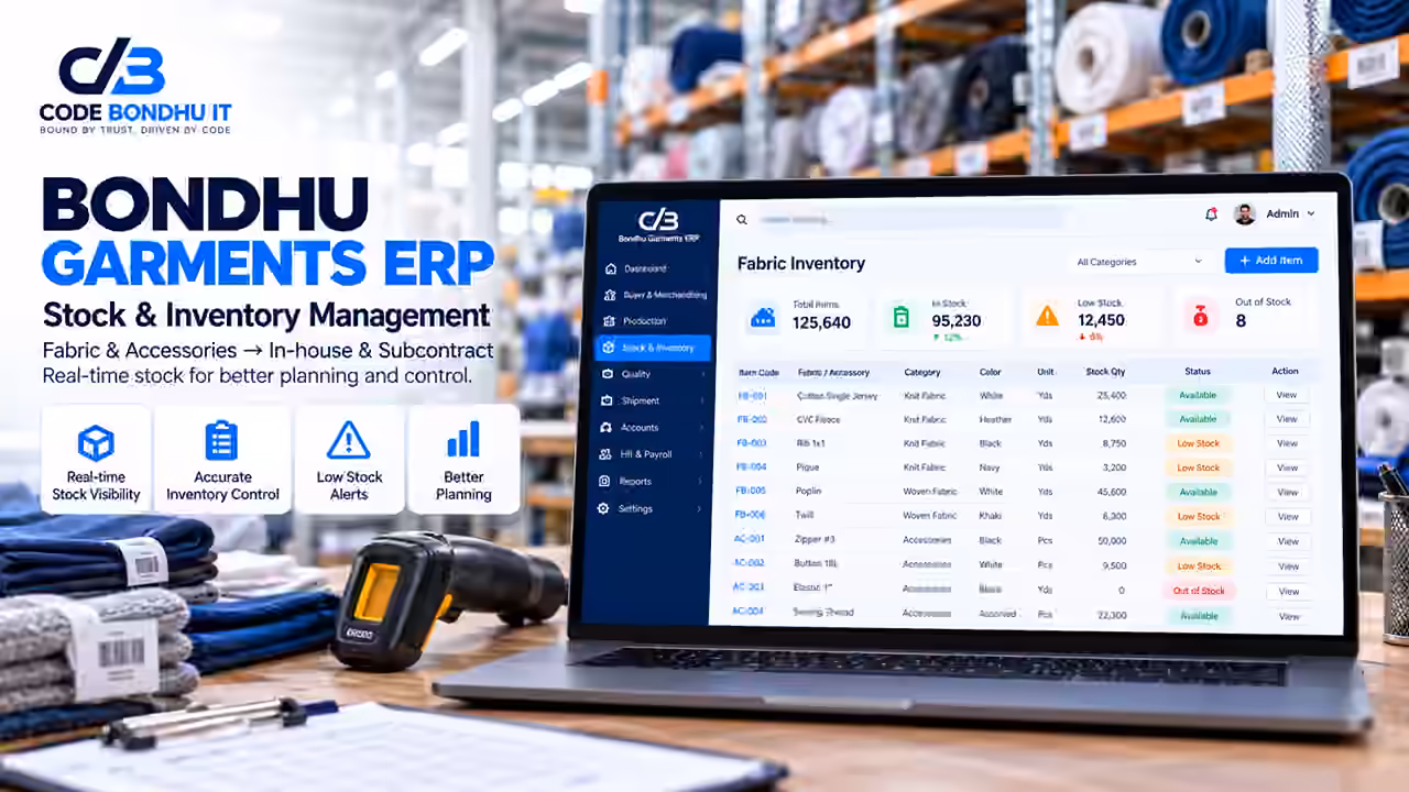 Garments ERP for Production, Order & Inventory Management — Fabric & trim inventory