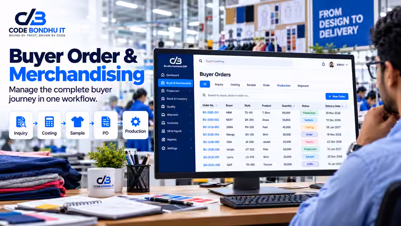 Garments ERP for Production, Order & Inventory Management — Production order overview